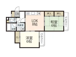 レジデンス天野壱番館【4階】の間取り