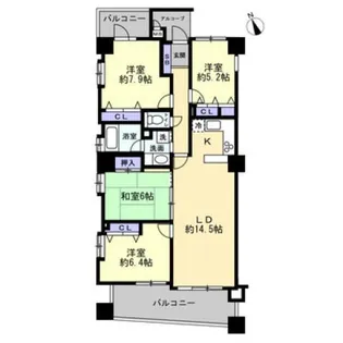 クレヴィータ上通り【3階】の間取り