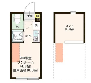 ハーモニーテラス浜田山【2階】の間取り
