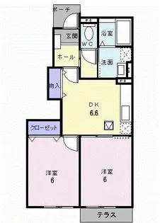 グレースなごみB【1階】の間取り