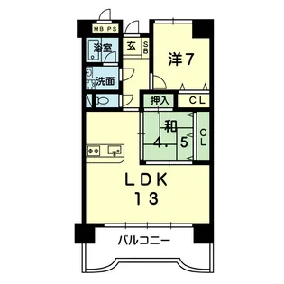 ガーデンパレス東部【4階】の間取り