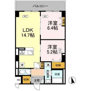 カスタリア西船橋II【4階】の間取り