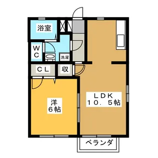 パピオン UNUMA A【2階】の間取り