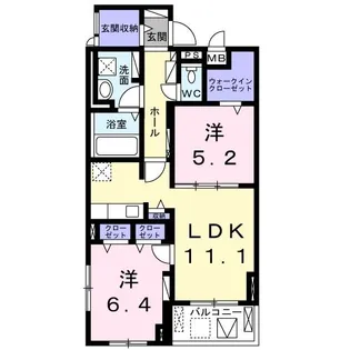 South Castle 高平【3階】の間取り