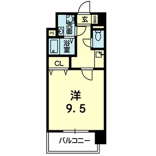 キャッスルメイト 新町【6階】の間取り