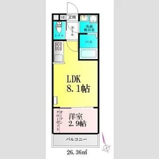 BAU岩切【3階】の間取り