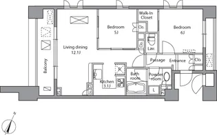 レジディア水道橋【13階】の間取り