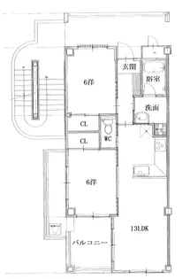 ハピネス杉井流【3階】の間取り