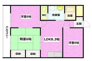木村コーポ敬春【3階】の間取り