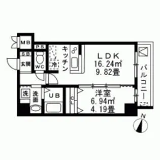 レジデンスフジミ【2階】の間取り