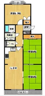 ロイヤルハイツ登美の里【1階】の間取り