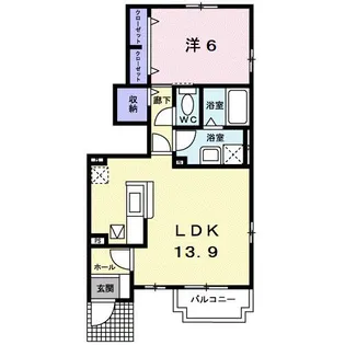 ル コルヌイエA【1階】の間取り