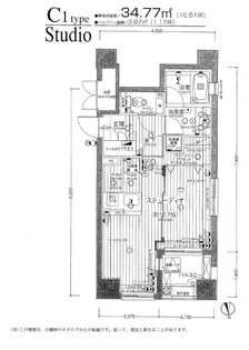 デュオ・スカーラ亀戸(デュオスカーラカメイド)【4階】の間取り
