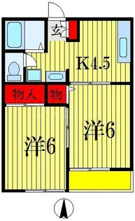ジーライズ船橋上山町2【1階】の間取り