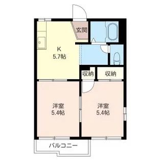 ジュネス石名坂A【2階】の間取り