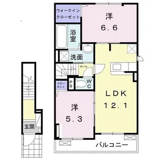 リリィ オハナ B【2階】の間取り