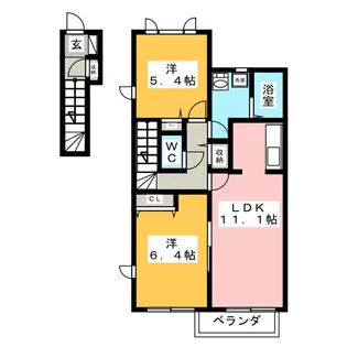 ブランシェII【2階】の間取り