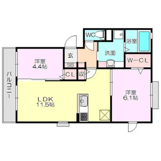 メゾン ド シャルール【1階】の間取り