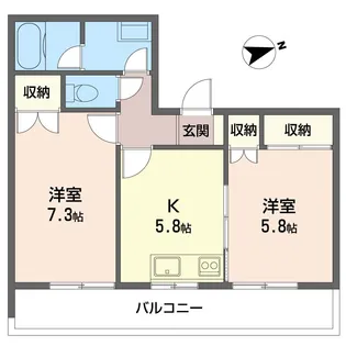 フラワーマンション【3階】の間取り