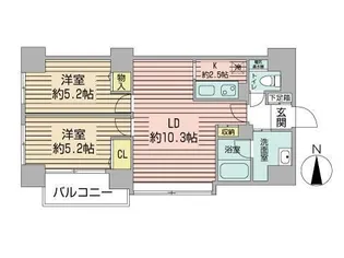 プライムアーバン北3条通【5階】の間取り