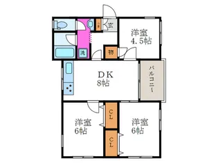 グリ-ンハイム【1階】の間取り
