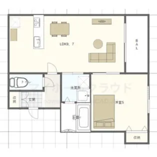 Junesse(ジュネス)北18条【1階】の間取り