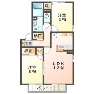 ル・アンソレイエ【2階】の間取り