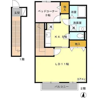 ルミエール花の木 B【2階】の間取り