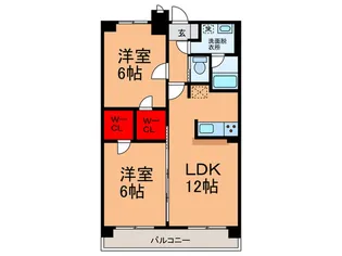 T-RISE北田辺【6階】の間取り