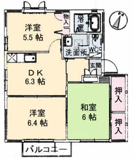レーヴィンス藤【1階】の間取り
