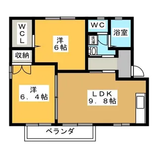 ジュネス旭【2階】の間取り