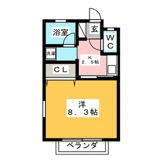 チェリー鶴里【2階】の間取り