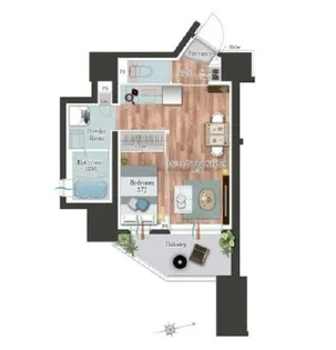 デュオフラッツ池尻大橋ノリス【7階】の間取り