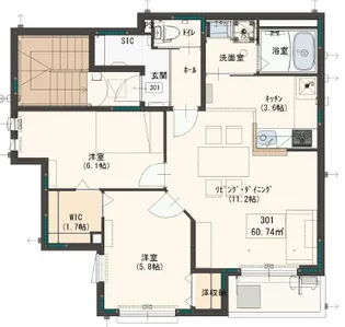 casa felie(カーザ・フェリーチェ)【3階】の間取り