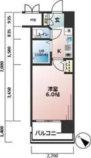 エステムコート難波WEST-SIDE大阪ドーム前【11階】の間取り