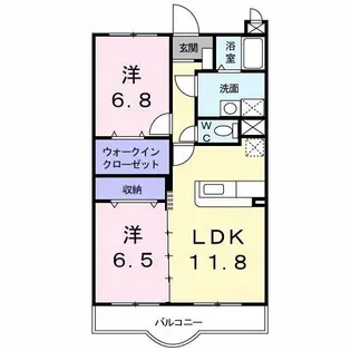 サンライズ京田辺【3階】の間取り