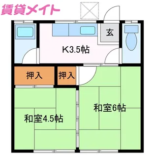 打田アパート【1階】の間取り