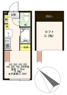 ハーモニーテラス阿佐谷北【1階】の間取り