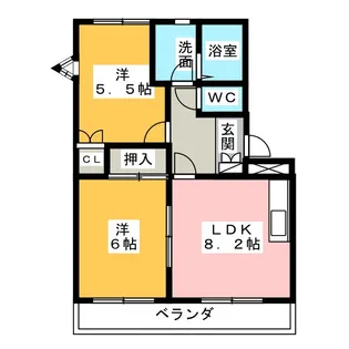 ヴィラフィオーレ【2階】の間取り