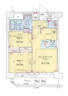 プレリス浅間町フォルテラ【13階】の間取り