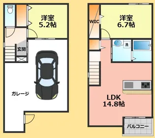 仮)東山中28連家轟の間取り