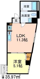 ルストーレ経堂【3階】の間取り