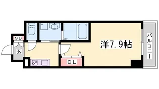 エスリード中山手県庁前【4階】の間取り