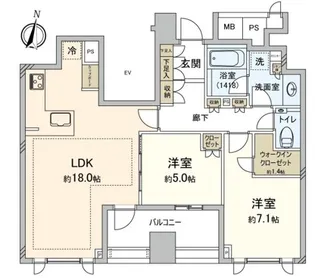 パークコート成城六丁目【2階】の間取り