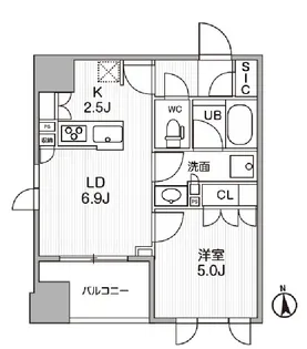 シーズンフラッツ新御徒町【4階】の間取り
