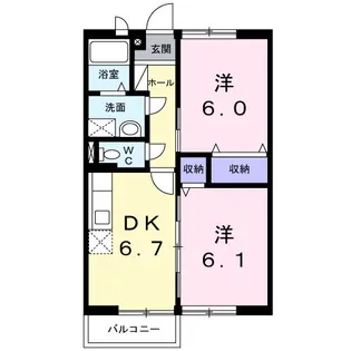 エルディムユートピアC【1階】の間取り