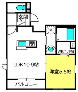 ブレント新町【4階】の間取り
