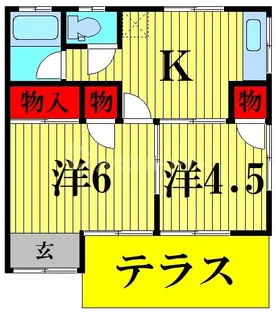 谷古宇アパート【1階】の間取り