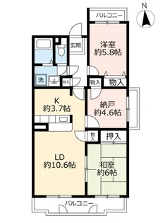 URプロムナード三好丘【3階】の間取り