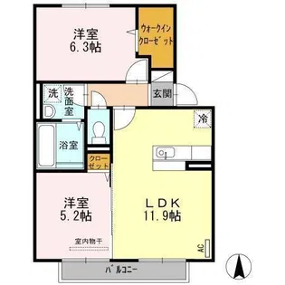アムール新城【2階】の間取り